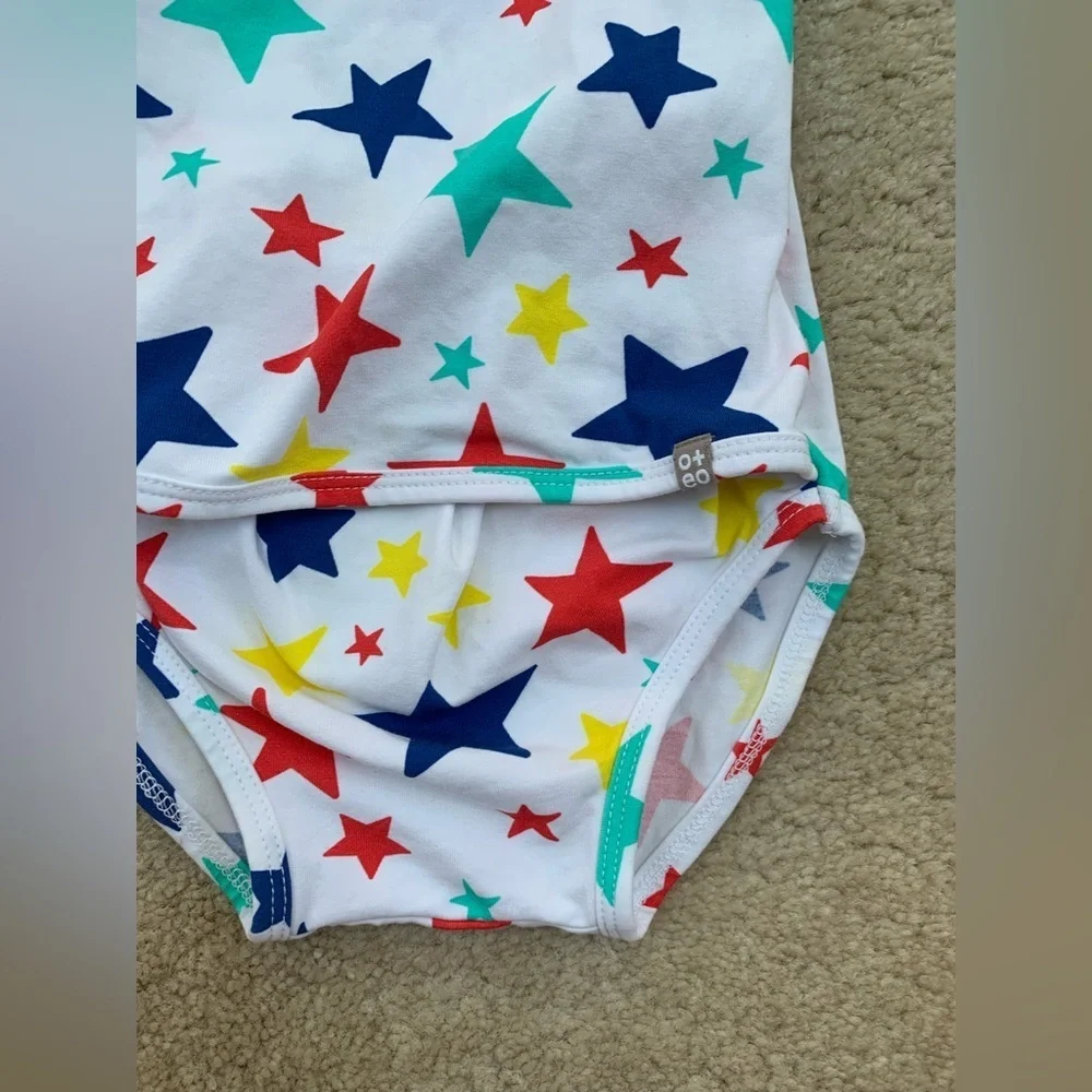 Oeteo Size 6-12 Months Colorful Star Print Adaptive Bodysuit One Piece